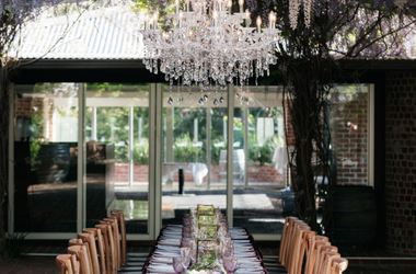 Wisteria wedding inspiration with outdoor dining at Potters Receptions