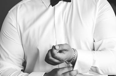 Steph and Tashkin celebrate black and white wedding on the Yarra