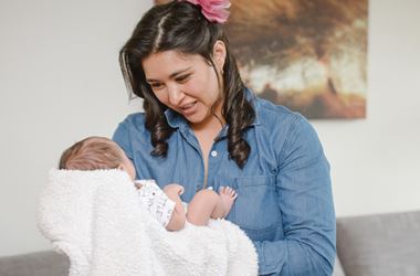 Baby makes three: Monica and Troy welcome newborn before modern classic wedding