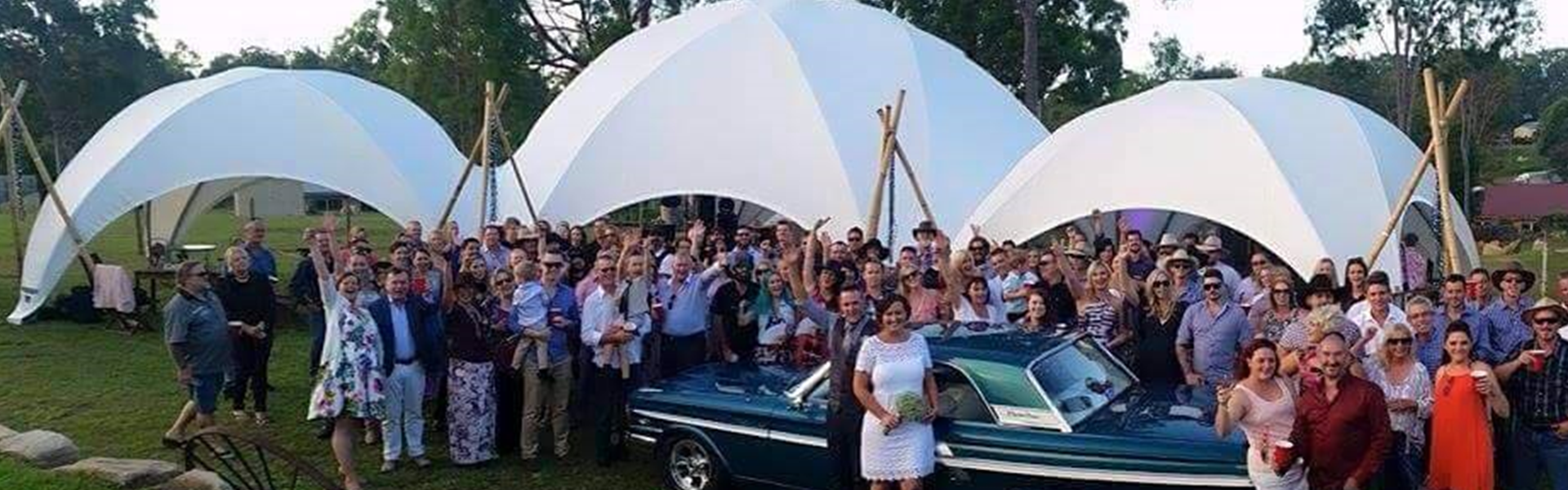 2 6x6m Domes attached to the Hexadome. 180sqm.