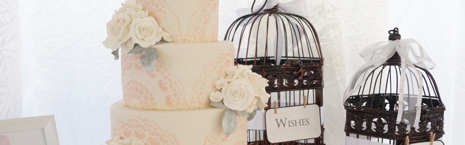 4 Tier Vintage Lace & Floral Cake