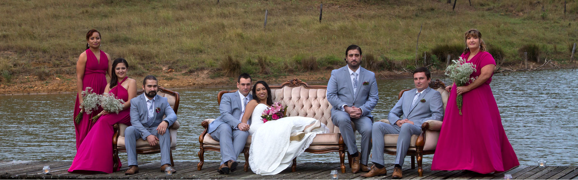 Bridal party Jetty shot