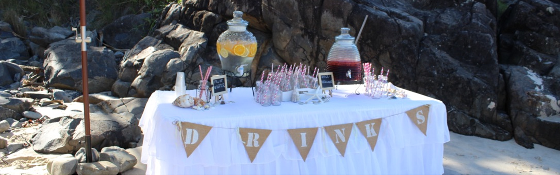 Drinks Table at a Beach Weddings at Cabarita
