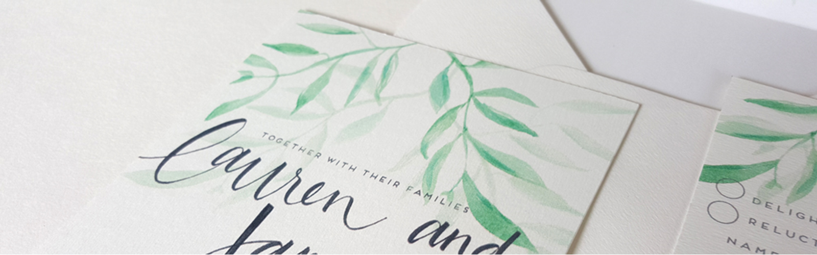 Eucalyptus Watercolour Wedding Invitation /Rsvp