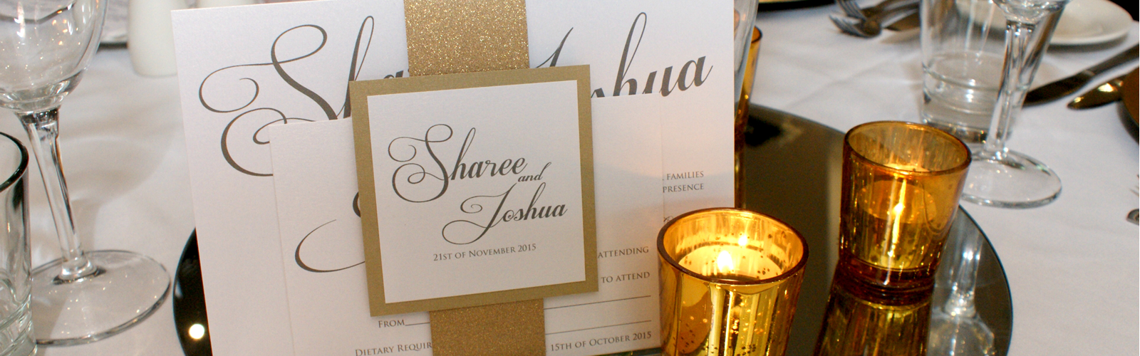 Gold Glitter Wedding Invitations