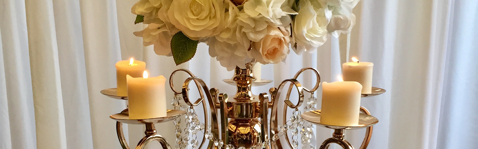 Gold luxe candelabra centrepiece