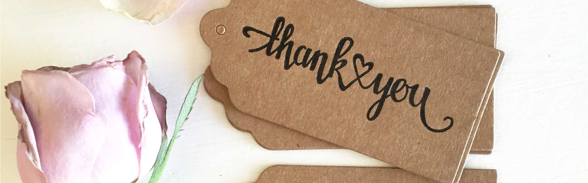 Kraft wedding favour thank you tags