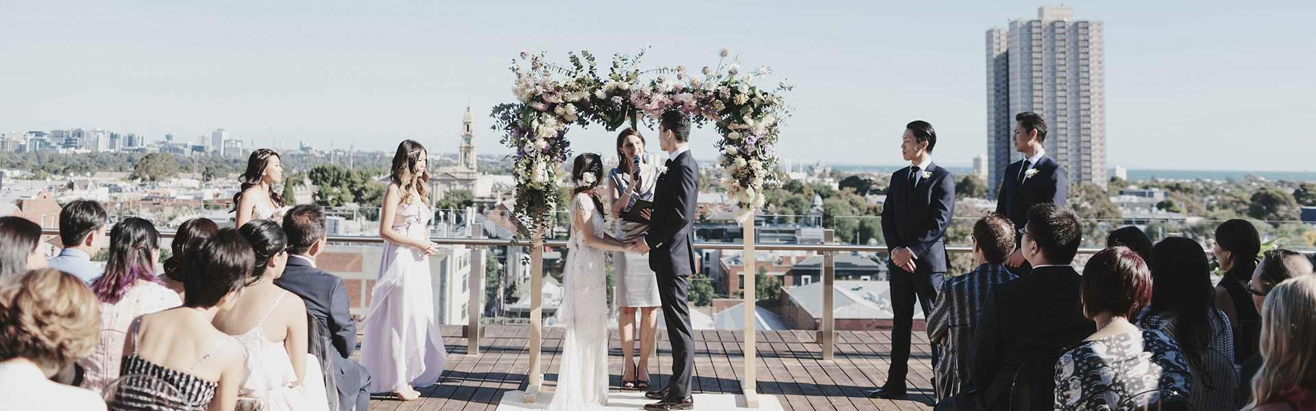 Sharmaine & David's Luminare roof top wedding