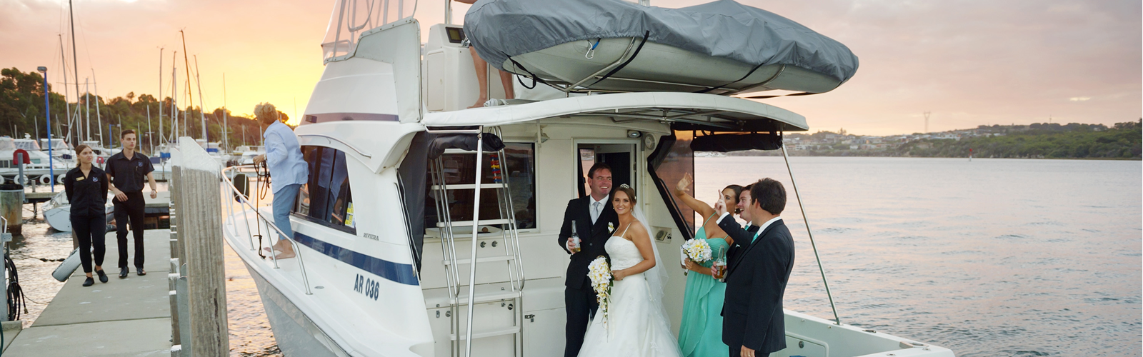 The Bridal Party On The Boat