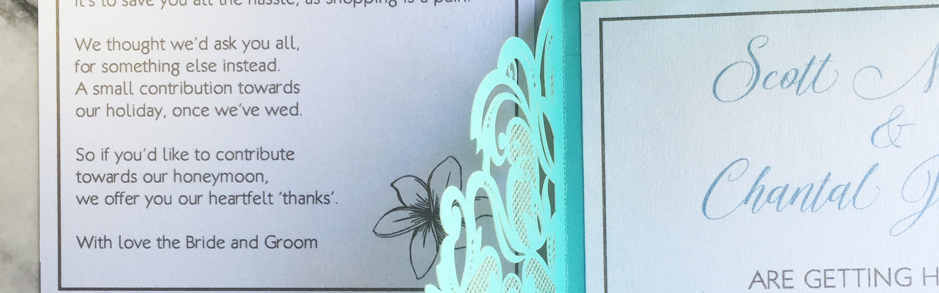 Tiffany Shimmer Laser Cut Wedding Invites