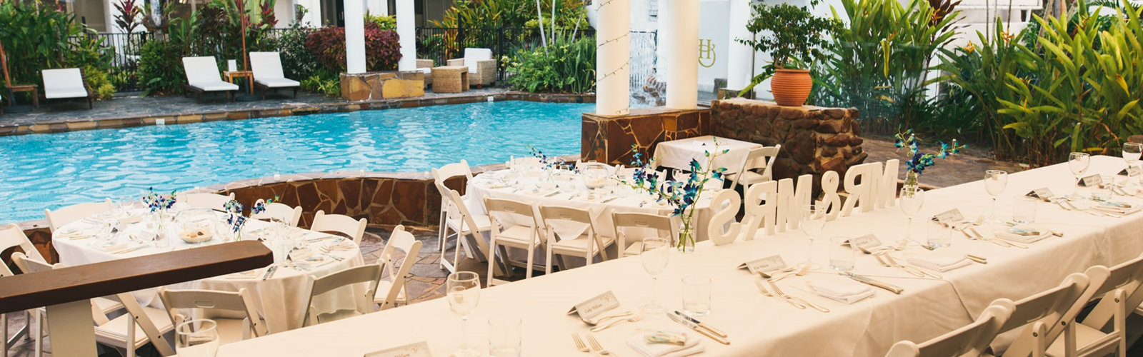 Wedding Reception By The Pool
