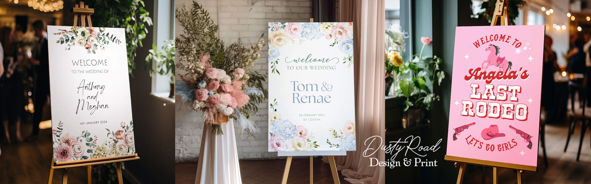 Dusty Road Design & Print SupplierHero Wedding Decorations