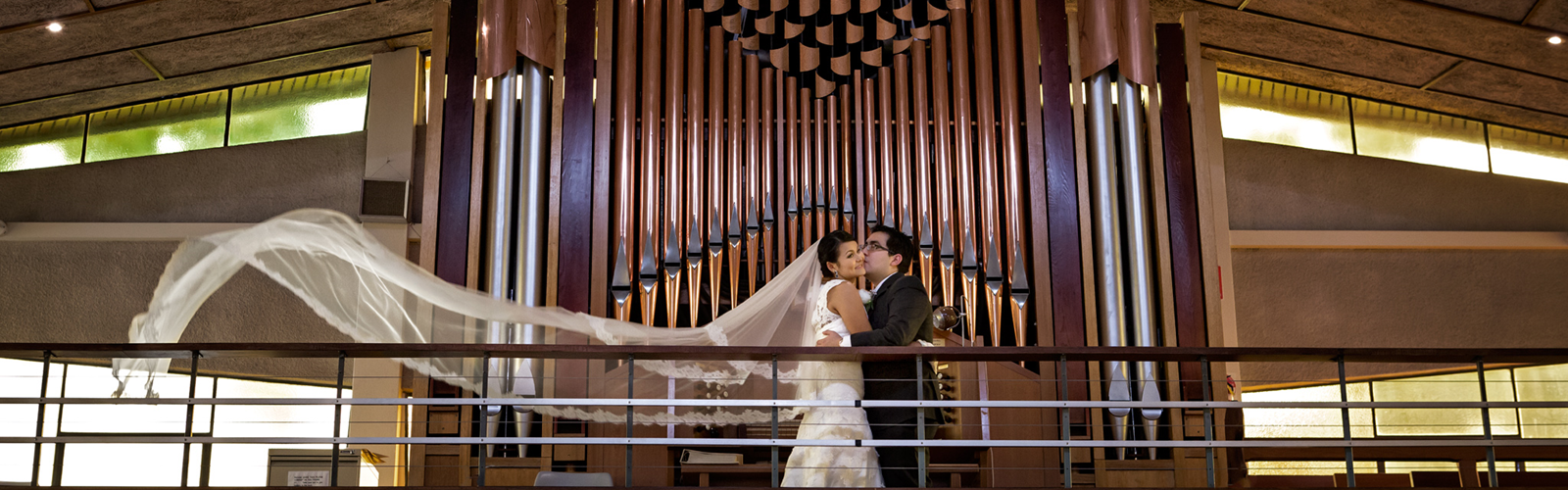 photo in church after wedding ceremony