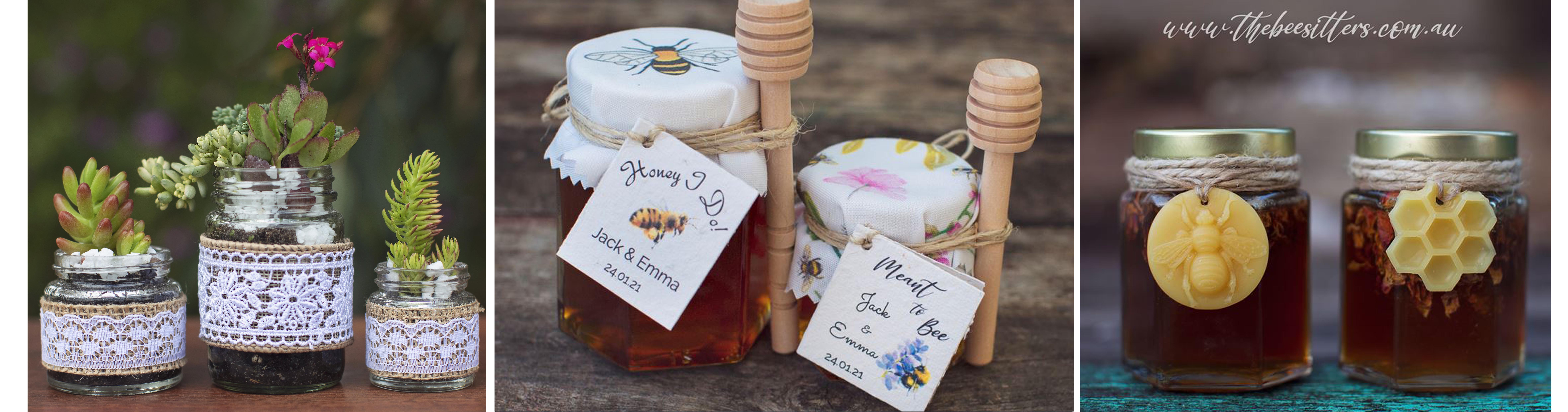 The BeeSitters - Natural Honey and Beeswax Candle Bomboniere SupplierHero Wedding Bomboniere