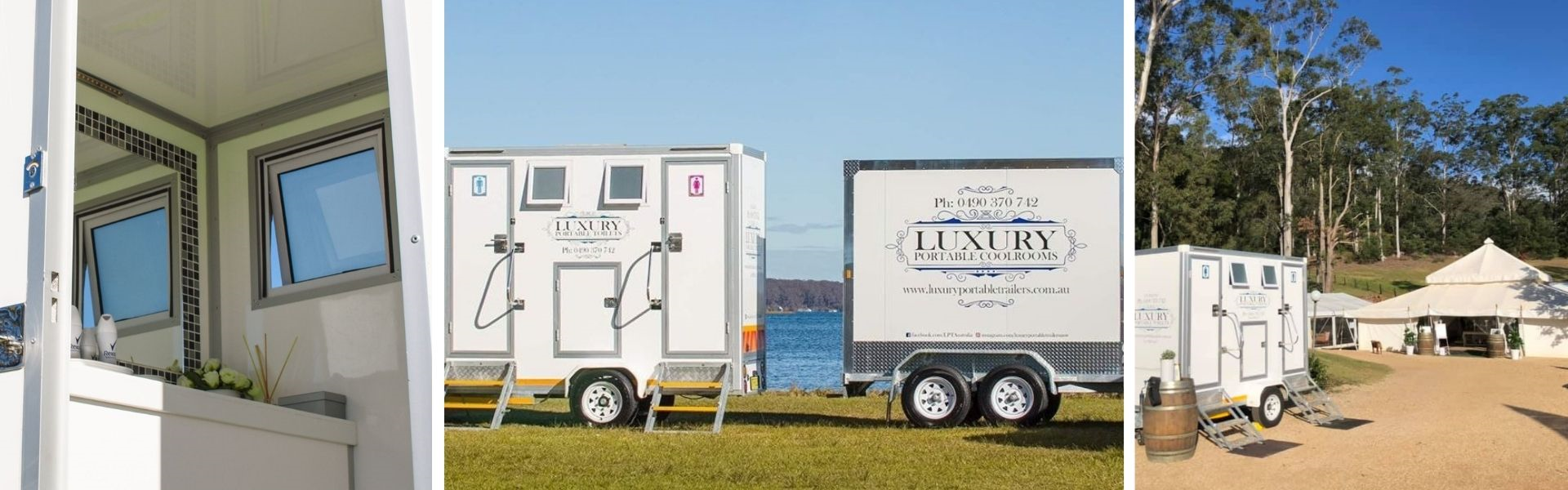 Luxury Portable Trailers wedding hire Newcastle Hunter Vallery and Gosford