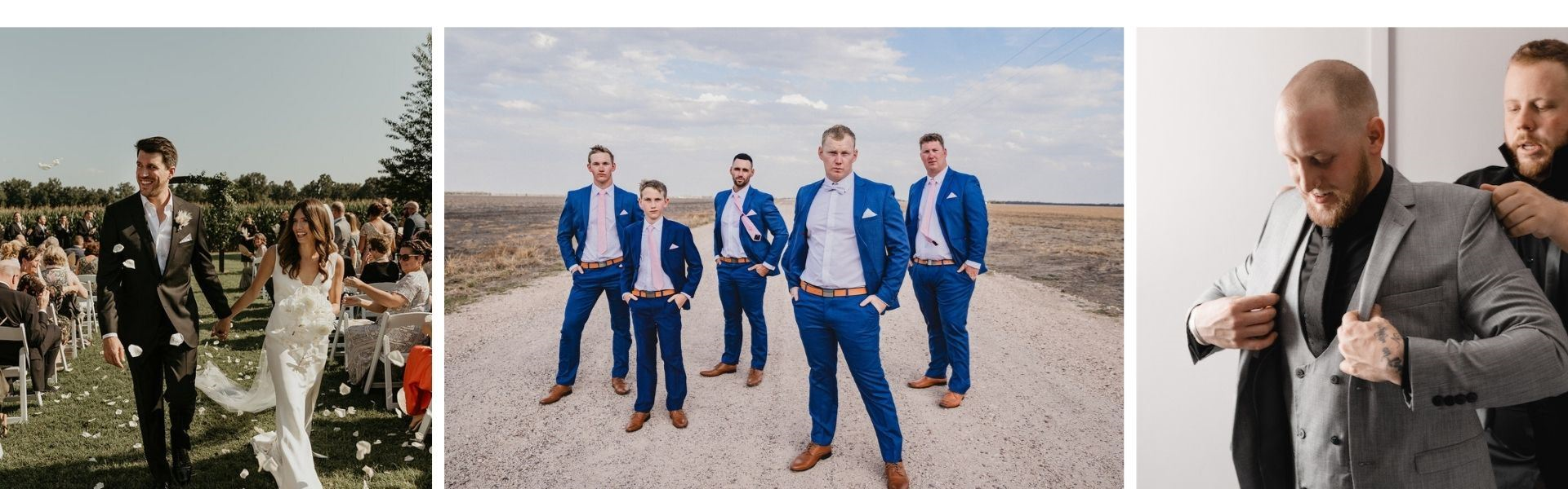 Reuben F Scarf is a menswear company offering wedding suits for grooms